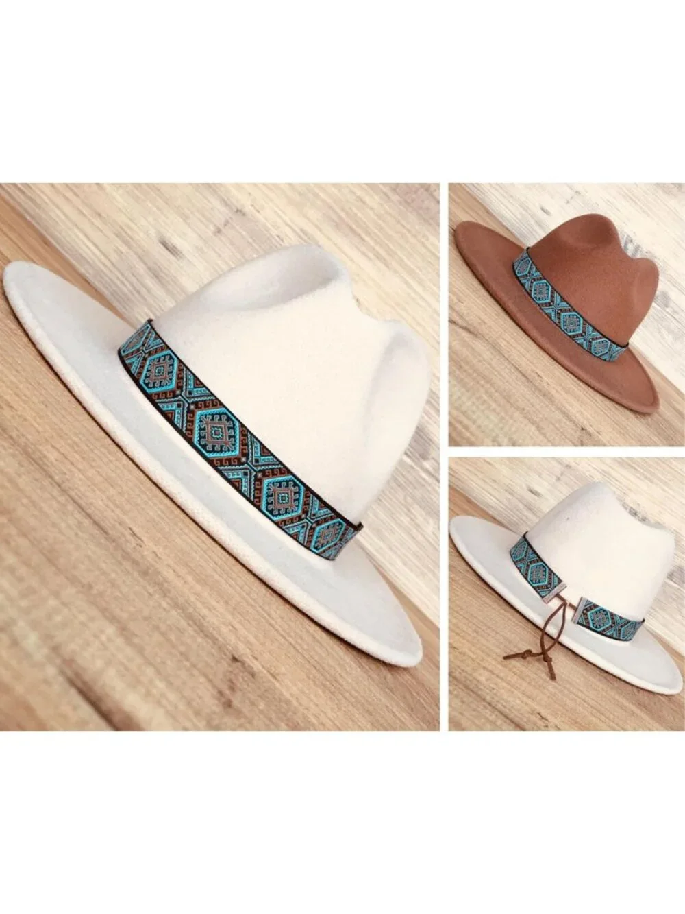 Turquoise & Brown Adjustable Western Hat Band | Cowboy Fedora Accessory for All